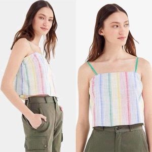 Pastel Rainbow Striped Crop Tank Top - UO